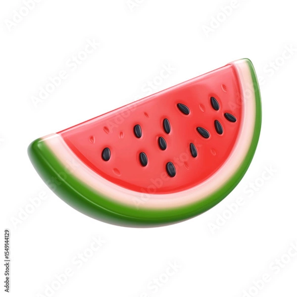 Fototapeta Illustrated 3d rendering of watermelon slices