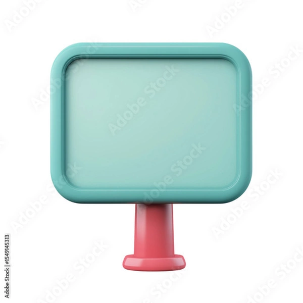 Fototapeta Illustration of 3d carton billboard with transparent background