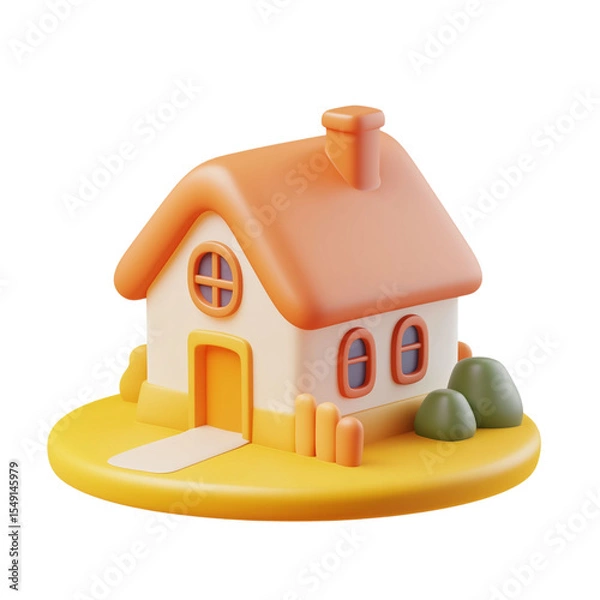 Fototapeta 3d house icon with transparent background