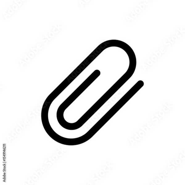Fototapeta Paper Clip Attachment Button Tool Flat Icon Isolated Vector Illustration