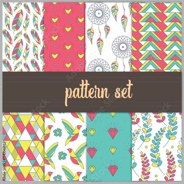 Obraz set of vector seamless patterns