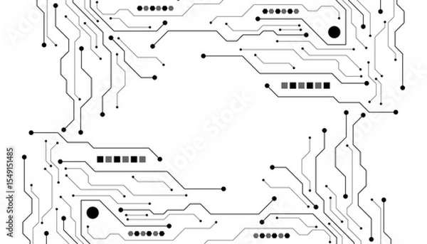 Obraz Abstract digital background with technology circuit board texture. Electronic motherboard illustration. Communication and engineering concept. Vector illustration