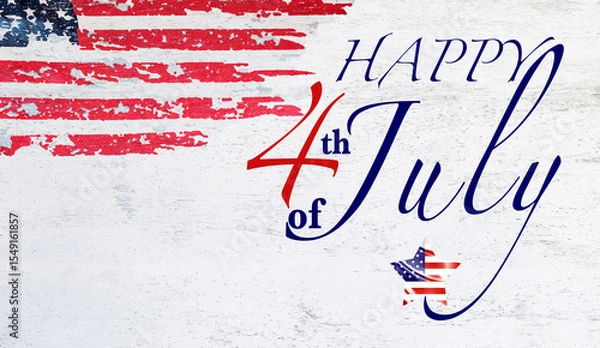 Obraz Happy 4th of July poster background design, USA independence day card idea
