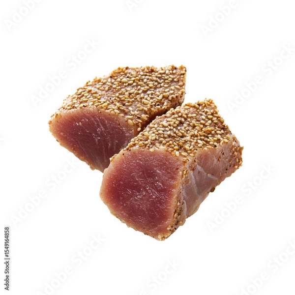 Fototapeta Sesame Crusted Tuna Steaks, Raw, Closeup