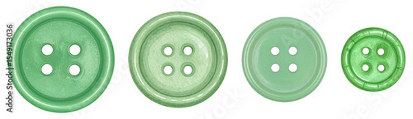 Obraz A collection of green buttons in various sizes for crafting and sewing projects.