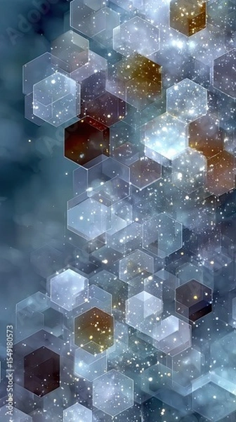 Obraz Elegant White Hexagonal Texture With Twinkling Lights