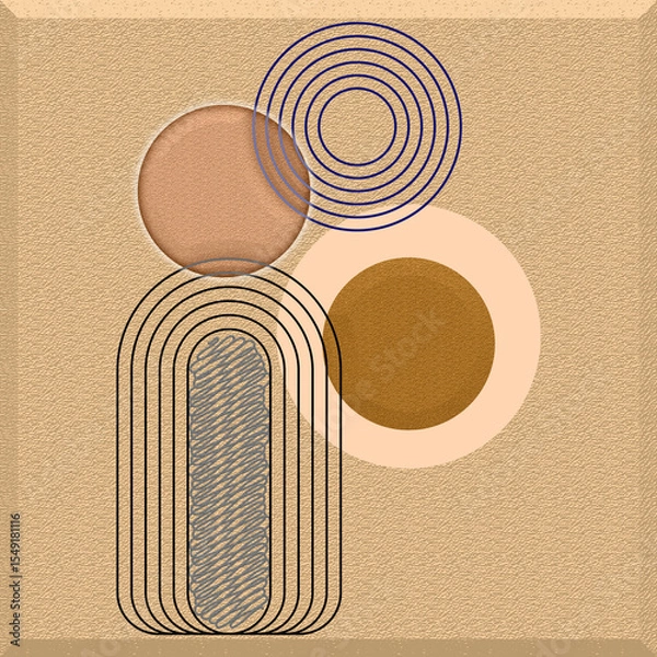 Fototapeta geometric gallery artwork line round art print pattern background texture abstract art design