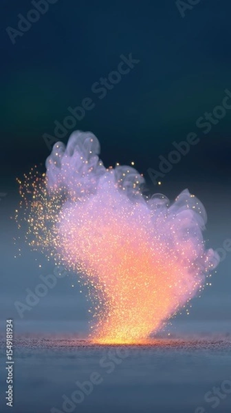 Obraz Ephemeral Fire Sparks and Pink Smoke Explosion