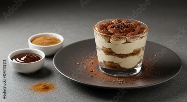 Fototapeta Indulge in the Decadent Layers of Homemade Tiramisu, a Classic Italian Dessert Masterpiece