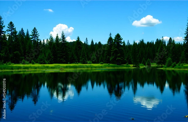 Obraz Forest Lake Natural Scenery