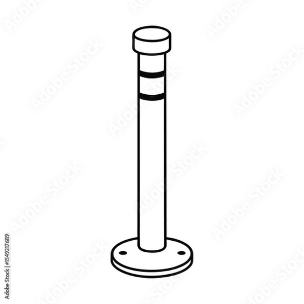 Obraz Retractable parking bollard displayed in lowered mode Vector illustration