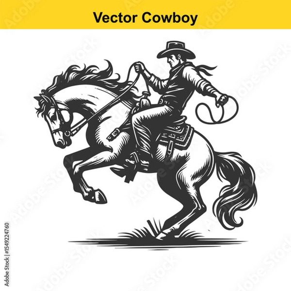 Obraz  A Cowboy baking horse.