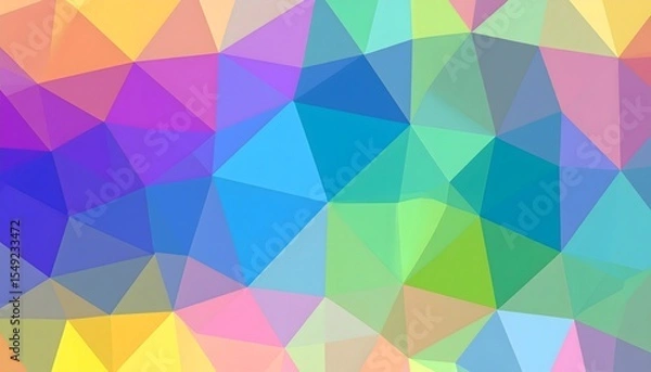 Fototapeta Abstract Low Poly Geometric Background in Modern Polygonal Style – 3D Triangle Mesh Pattern for Tech, Design, and Digital Art Projects