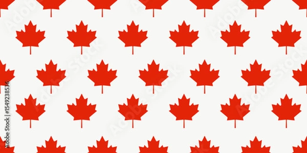 Fototapeta Vector illustration Canada maple leaves seamless Trellis. Perfect Canada Day Wrapping paper template design. Maple leaves endles vector backdrop. EPS 10