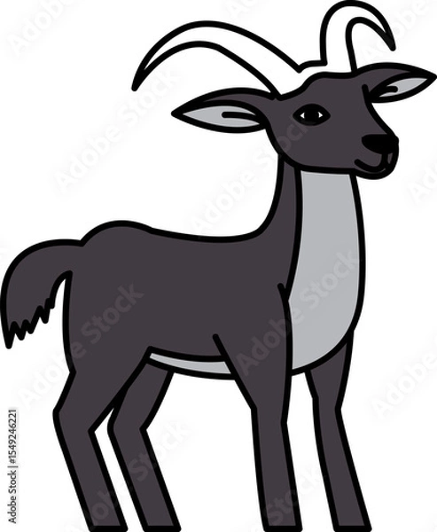 Fototapeta isolate goat icon vector