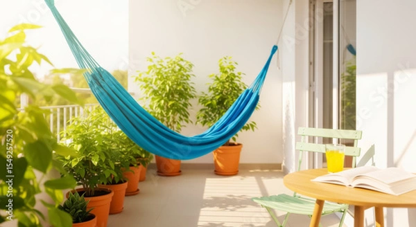 Obraz Sunny Balcony Oasis with Hammock