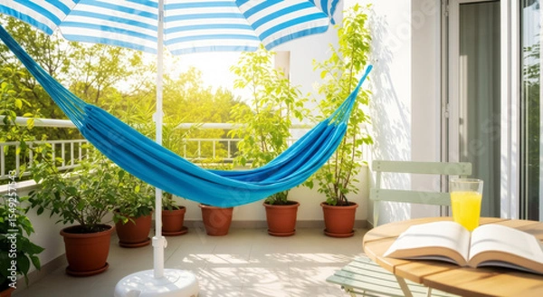 Obraz Sunny Balcony Oasis with Hammock