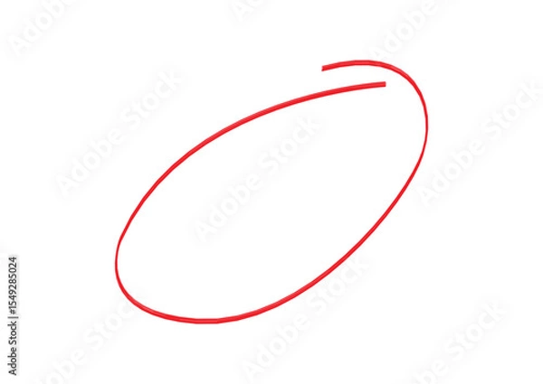 Obraz Red circle brush stroke marker highlighter vector