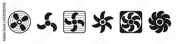 Fototapeta Fan icon set. ventilator symbol. Vector logotype