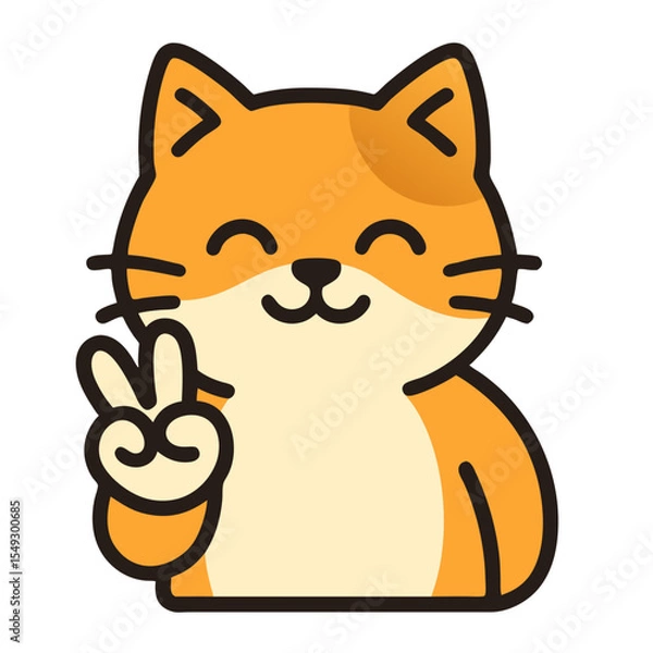 Obraz Cute cat peace gesture