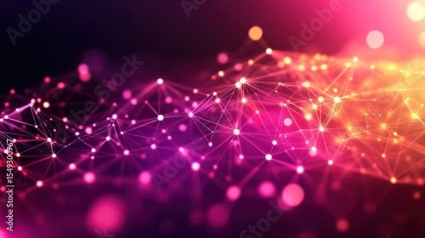 Fototapeta Futuristic Technology Network Connection Abstract Background Design