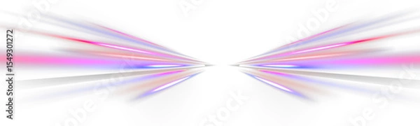 Obraz Futuristic Speed Movement on Wavy Neon Road, Vector Line Curve with Twirl, Vortex and Wool Texture Effect