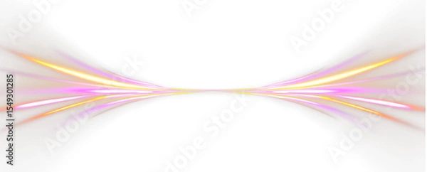Obraz Futuristic Speed Movement on Wavy Neon Road, Vector Line Curve with Twirl, Vortex and Wool Texture Effect