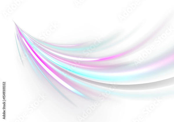 Obraz Futuristic Speed Movement on Wavy Neon Road, Vector Line Curve with Twirl, Vortex and Wool Texture Effect