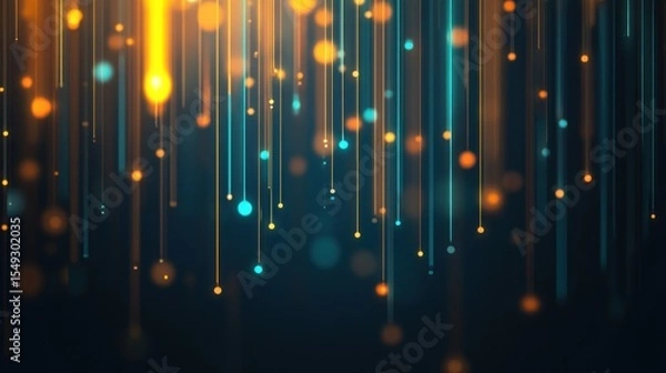 Fototapeta Abstract light trails with blurred bokeh background, digital art