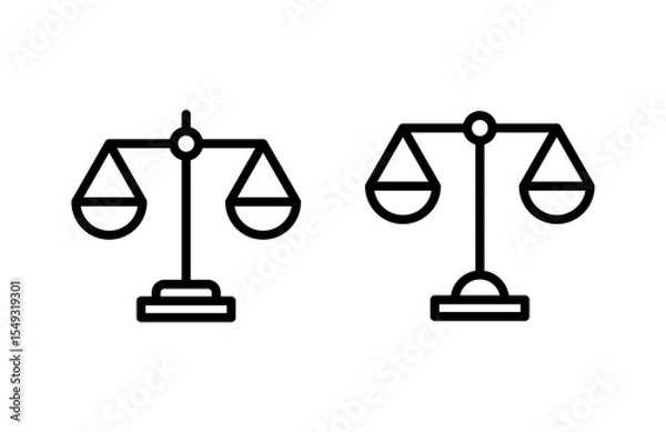 Obraz Scales icon vector illustration. Law scale icon. Justice sign and symbol