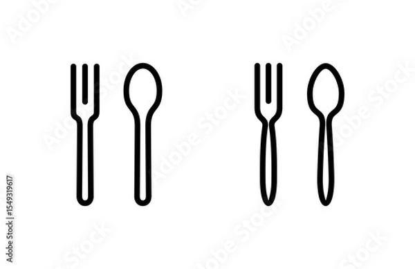 Obraz spoon and fork icon vector illustration. spoon, fork and knife icon vector. restaurant sign and symbol