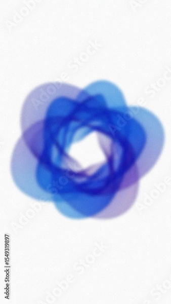 Obraz Abstract blurred blue floral shape consisting of overlapping circles against a white background