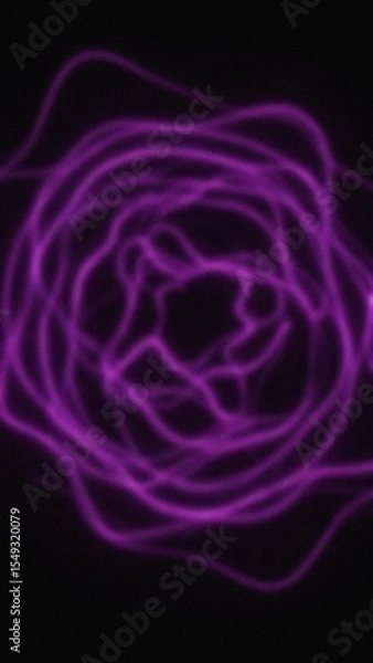 Obraz Abstract arrangement of blurred purple lines forming a swirling pattern on a dark black background