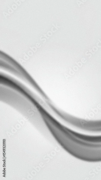 Obraz Abstract blurry gray curved shape on white background with gradient effect and slightly grainy texture