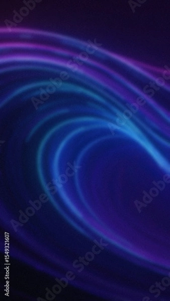Obraz Wavy light streaks in blue and purple hues flowing across a dark blue gradient background