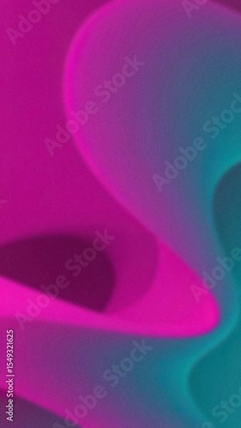 Obraz Abstract background showcasing blurred pink and teal gradients with flowing curved shapes creating a soft and visually