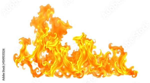 Obraz Red flames isolated on transparent background
