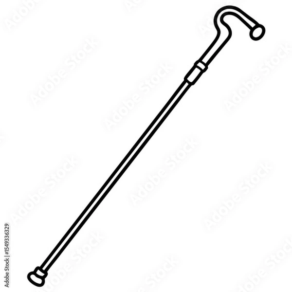 Fototapeta Walking Cane Silhouette Vector Art