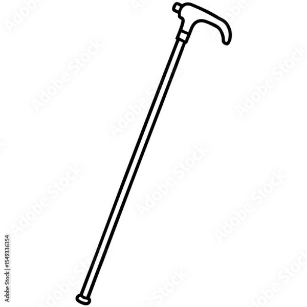 Fototapeta Walking Cane Silhouette Vector Art