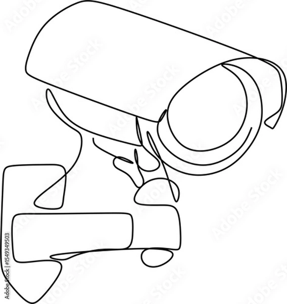 Fototapeta Linear continuous pattern of surveillance camera