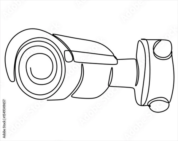 Fototapeta Linear continuous pattern of surveillance camera