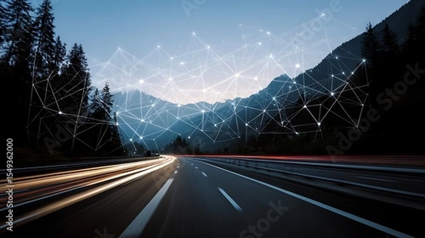 Fototapeta Mountain Highway Network Connection