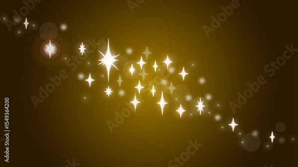 Fototapeta Set of Stars, flares and sparkle on dark background