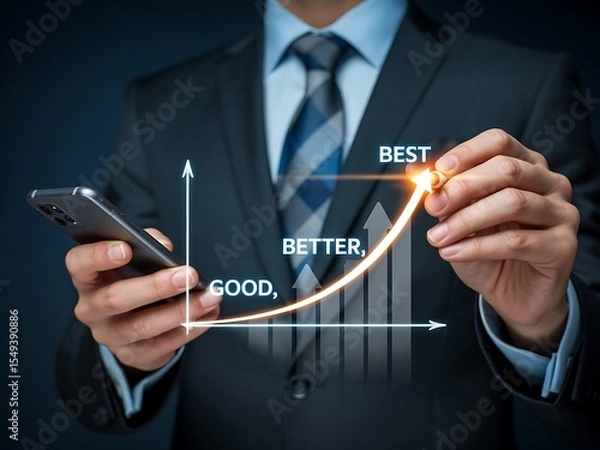 Obraz Achieve Business Excellence Strategies for Growth and Success,  Improving Performance and Reaching Peak Potential with Smart Tactics