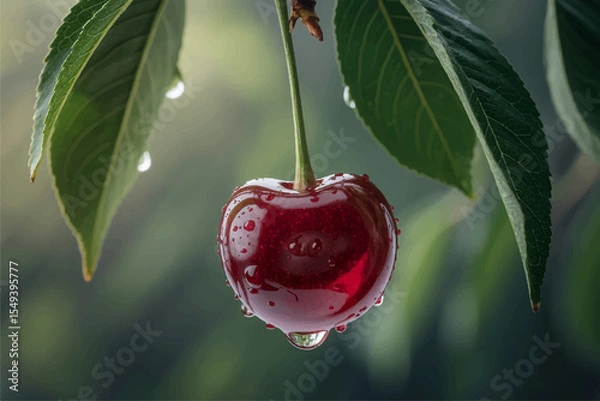 Obraz cherry in water