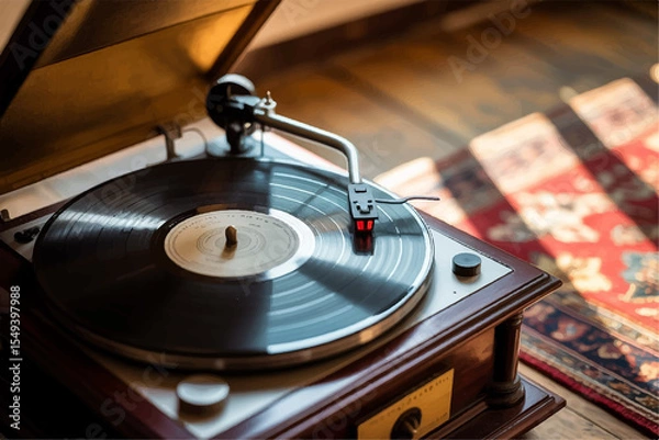 Obraz old record player