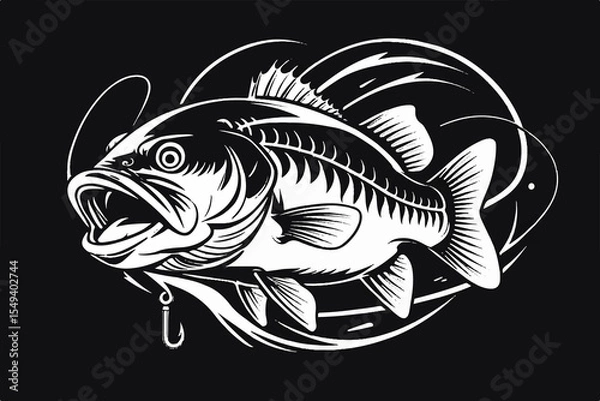Obraz black and white fish