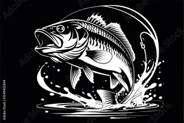 Obraz black fish vector