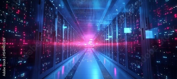 Fototapeta A_massive_AI_supercomputer