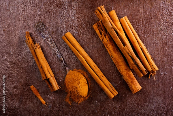 Obraz cinnamon powder on a table